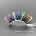 cílios falsos de várias coloridos maquiagem arco -íris cílios coloridos